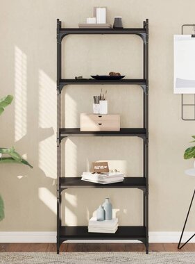 VidaXL Boekenkast 5-laags 60x30x154 cm bewerkt hout zwart