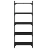 VidaXL Boekenkast 5-laags 60x30x154 cm bewerkt hout zwart