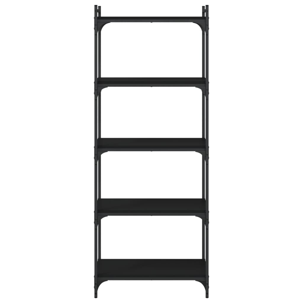 VidaXL Boekenkast 5-laags 60x30x154 cm bewerkt hout zwart