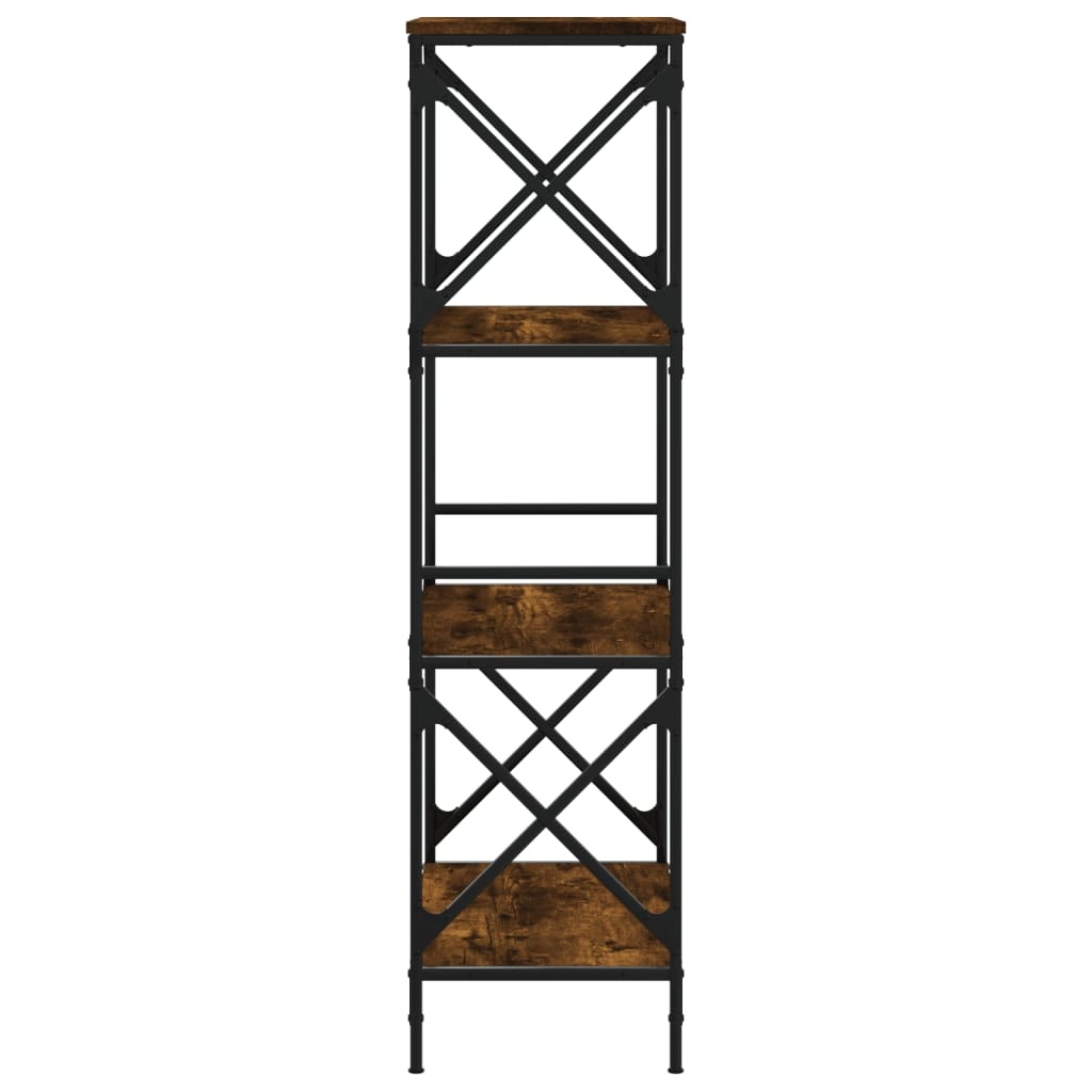 VidaXL Boekenkast 4-laags 59x35x132 cm bewerkt hout gerookt eikenkleur