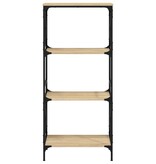 VidaXL Boekenkast 4-laags 59x35x132 cm bewerkt hout sonoma eikenkleur
