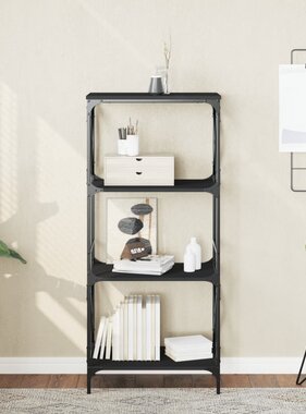 VidaXL Boekenkast 4-laags 59x35x132 cm bewerkt hout zwart