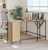 VidaXL Bureau 141x141x75 cm bewerkt hout sonoma eikenkleurig