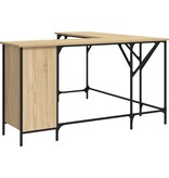 VidaXL Bureau 141x141x75 cm bewerkt hout sonoma eikenkleurig
