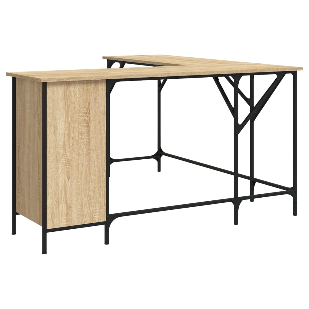 VidaXL Bureau 141x141x75 cm bewerkt hout sonoma eikenkleurig