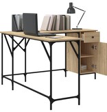 VidaXL Bureau 141x141x75 cm bewerkt hout sonoma eikenkleurig