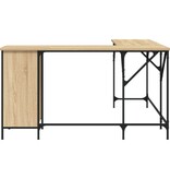 VidaXL Bureau 141x141x75 cm bewerkt hout sonoma eikenkleurig