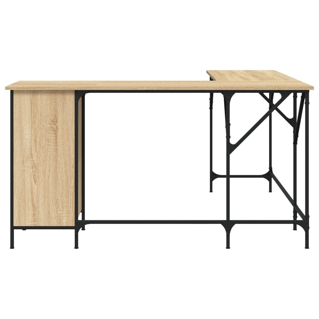 VidaXL Bureau 141x141x75 cm bewerkt hout sonoma eikenkleurig