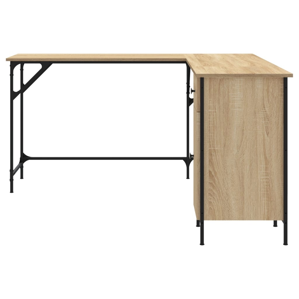 VidaXL Bureau 141x141x75 cm bewerkt hout sonoma eikenkleurig