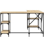 VidaXL Bureau 139x139x75 cm bewerkt hout sonoma eikenkleurig