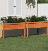 VidaXL Plantenbakken met poten 2 st cm massief grenenhout wasbruin