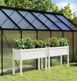 VidaXL Plantenbakken met poten 2 st massief grenenhout wit