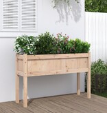 VidaXL Plantenbak met poten 110x31x70 cm massief grenenhout