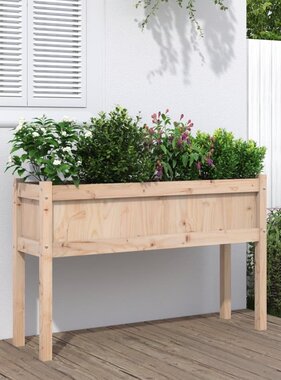 VidaXL Plantenbak met poten 110x31x70 cm massief grenenhout