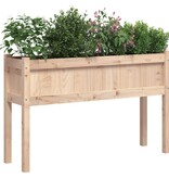 VidaXL Plantenbak met poten 110x31x70 cm massief grenenhout