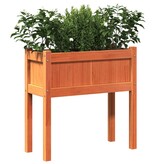 VidaXL Plantenbakken met poten 2 st cm massief grenenhout wasbruin