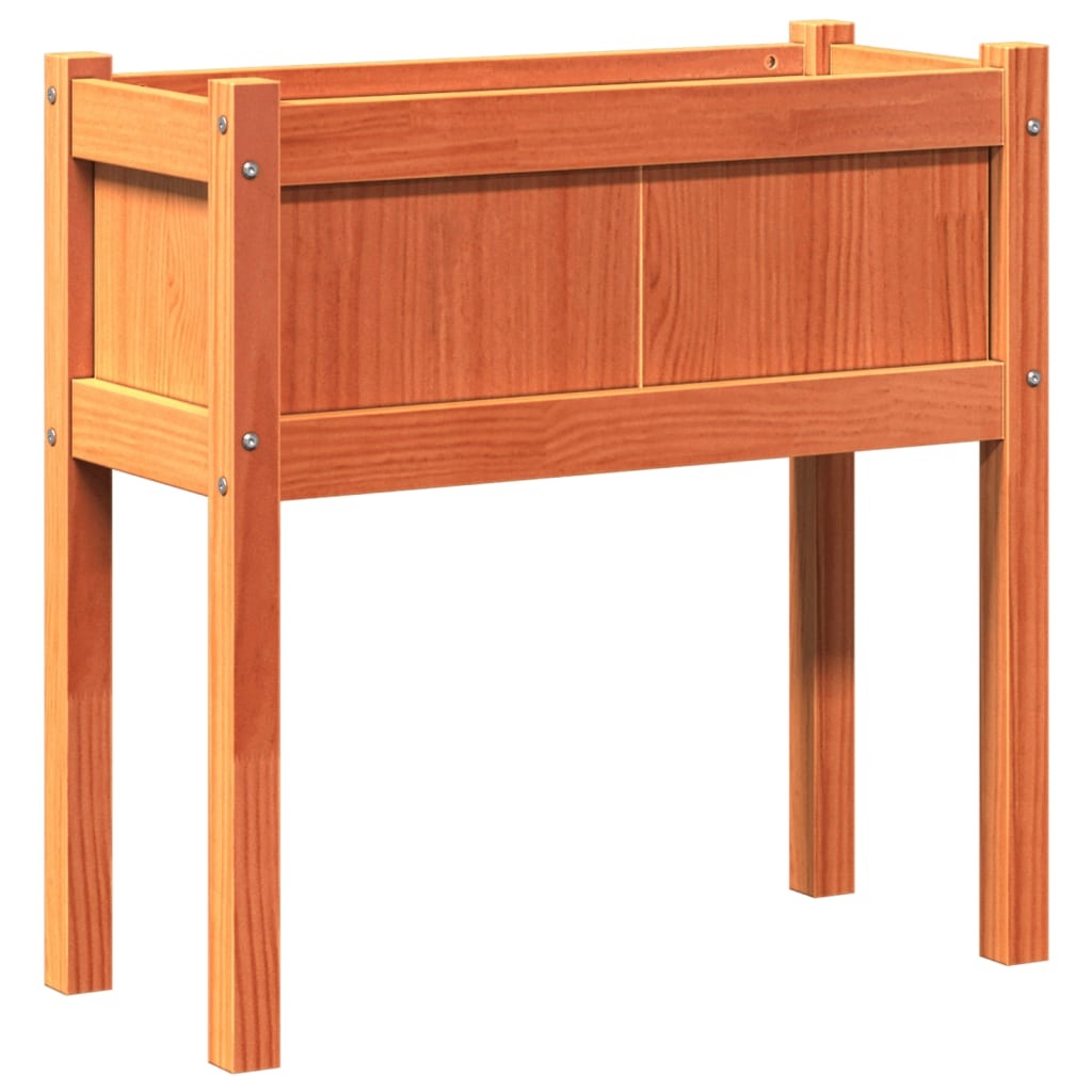 VidaXL Plantenbakken met poten 2 st cm massief grenenhout wasbruin