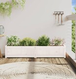 VidaXL Plantenbak 150x31x31 cm massief grenenhout wit