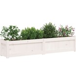 VidaXL Plantenbak 150x31x31 cm massief grenenhout wit