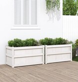 VidaXL Plantenbakken 2 st cm massief grenenhout wit