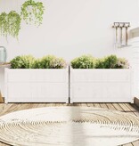 VidaXL Plantenbakken 2 st cm massief grenenhout wit