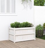 VidaXL Plantenbak 90x50x50 cm massief grenenhout wit