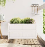 VidaXL Plantenbak 90x50x50 cm massief grenenhout wit