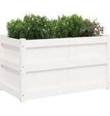 VidaXL Plantenbak 90x50x50 cm massief grenenhout wit