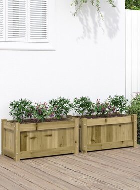 VidaXL Plantenbakken 2 st cm geïmpregneerd hout