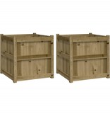 VidaXL Plantenbakken 2 st cm geïmpregneerd hout