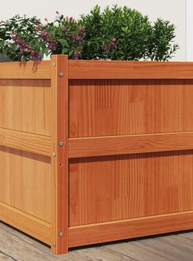 VidaXL Plantenbak 60x60x60 cm massief grenenhout wasbruin