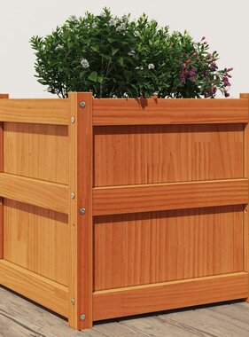 VidaXL Plantenbak 50x50x50 cm massief grenenhout wasbruin