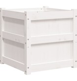 VidaXL Plantenbak 50x50x50 cm massief grenenhout wit