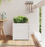 VidaXL Plantenbak 50x50x50 cm massief grenenhout wit