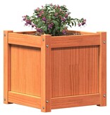 VidaXL Plantenbak 40x40x40 cm massief grenenhout wasbruin
