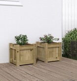 VidaXL Plantenbakken 2 st cm geïmpregneerd hout