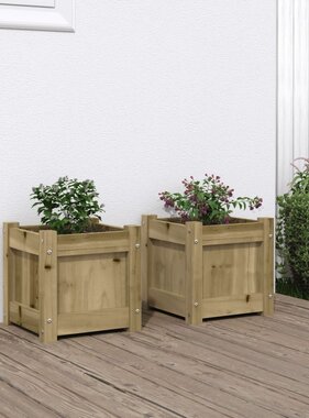 VidaXL Plantenbakken 2 st cm geïmpregneerd hout