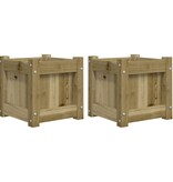 VidaXL Plantenbakken 2 st cm geïmpregneerd hout