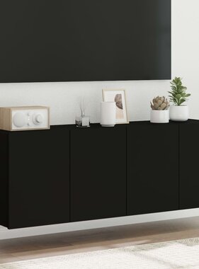 VidaXL Tv-wandmeubels met LED-verlichting 2 st 60x35x41 cm zwart