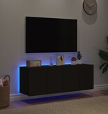 VidaXL Tv-wandmeubels met LED-verlichting 2 st 60x35x41 cm zwart