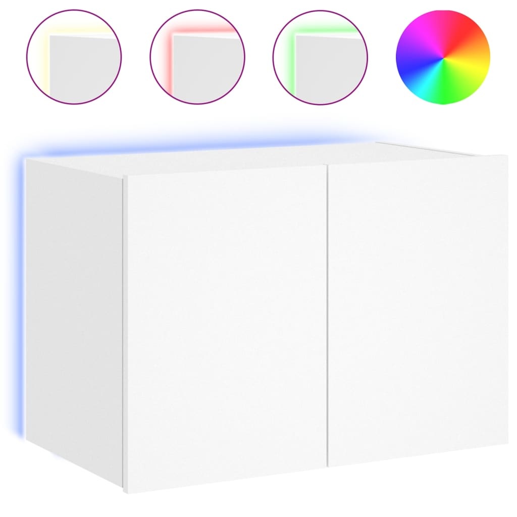 VidaXL Tv-wandmeubel met LED-verlichting 60x35x41 cm wit