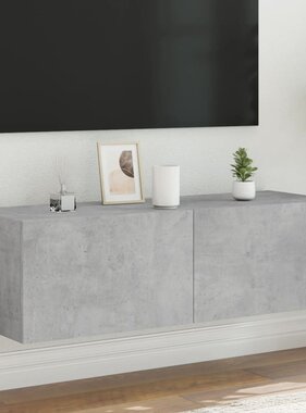 VidaXL Tv-wandmeubel met LED-verlichting 100x35x31 cm betongrijs
