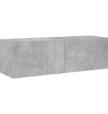 VidaXL Tv-wandmeubel met LED-verlichting 100x35x31 cm betongrijs