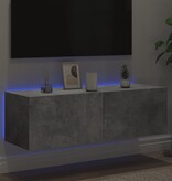 VidaXL Tv-wandmeubel met LED-verlichting 100x35x31 cm betongrijs