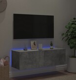 VidaXL Tv-wandmeubel met LED-verlichting 100x35x31 cm betongrijs