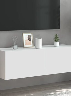 VidaXL Tv-wandmeubel met LED-verlichting 100x35x31 cm wit