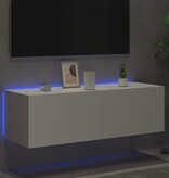 VidaXL Tv-wandmeubel met LED-verlichting 100x35x31 cm wit
