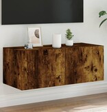 VidaXL Tv-wandmeubel met LED-verlichting 80x35x31 cm gerookt eiken