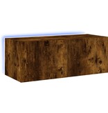 VidaXL Tv-wandmeubel met LED-verlichting 80x35x31 cm gerookt eiken