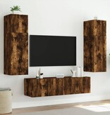 VidaXL Tv-wandmeubel met LED-verlichting 80x35x31 cm gerookt eiken